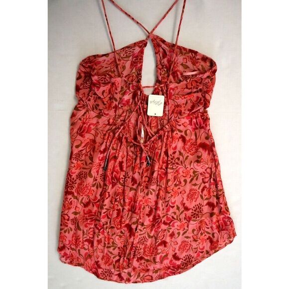 Free People OB1486669 Women's Sz Medium Floral Pixie Cross Back Tunic Top $98 - Picture 3 of 8